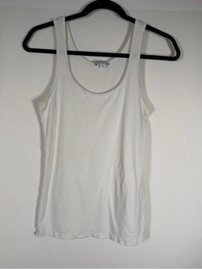 James Perse White Scoop Neck Tank Top